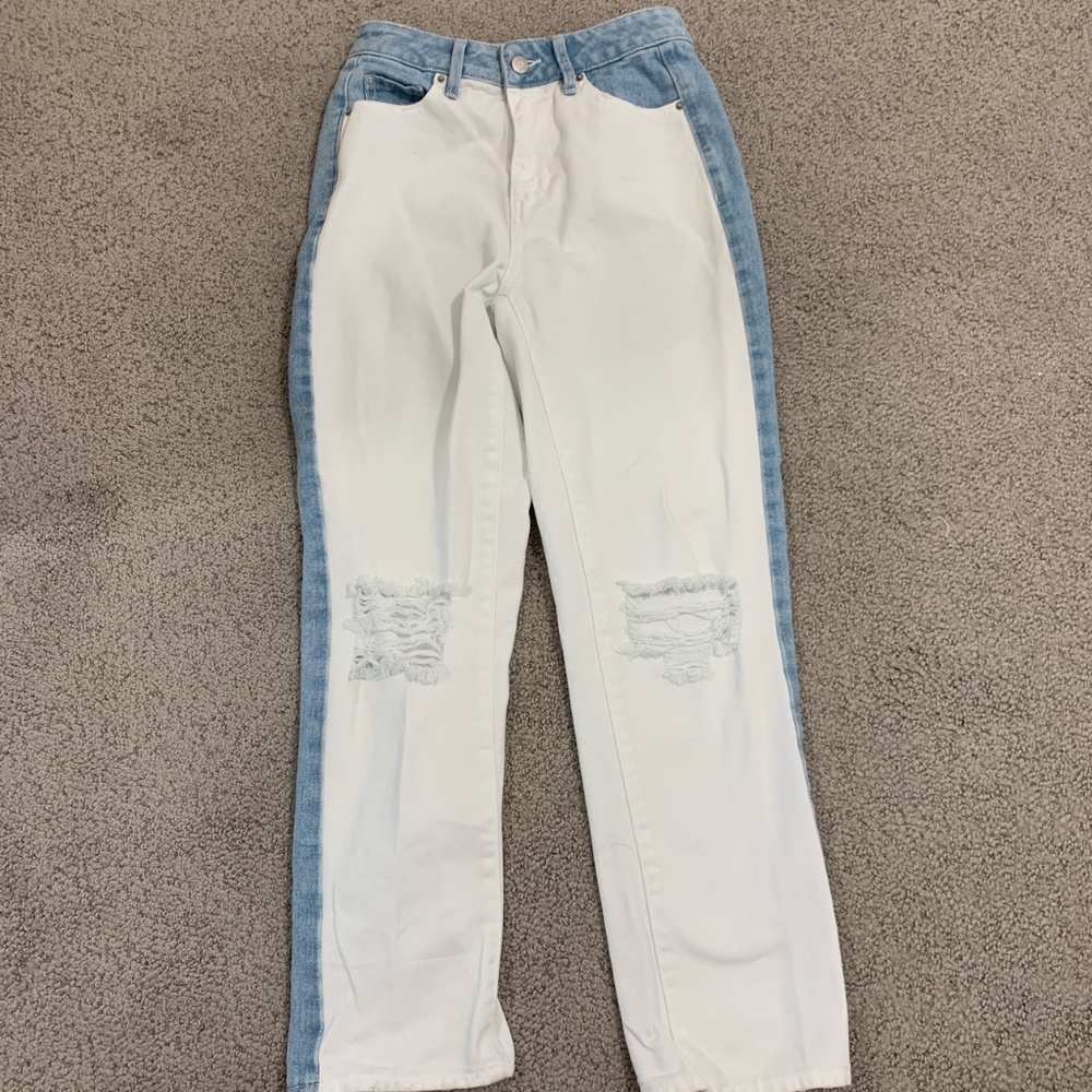 Pacsun Blue and White Jeans